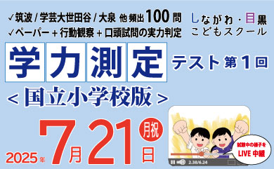 <国立小学校版>学力測定テスト