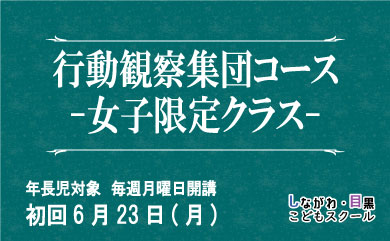 行動観察集団コース＜女子限定＞